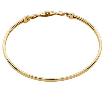 9ct Gold (Hollow) Diamond Hook Bangle